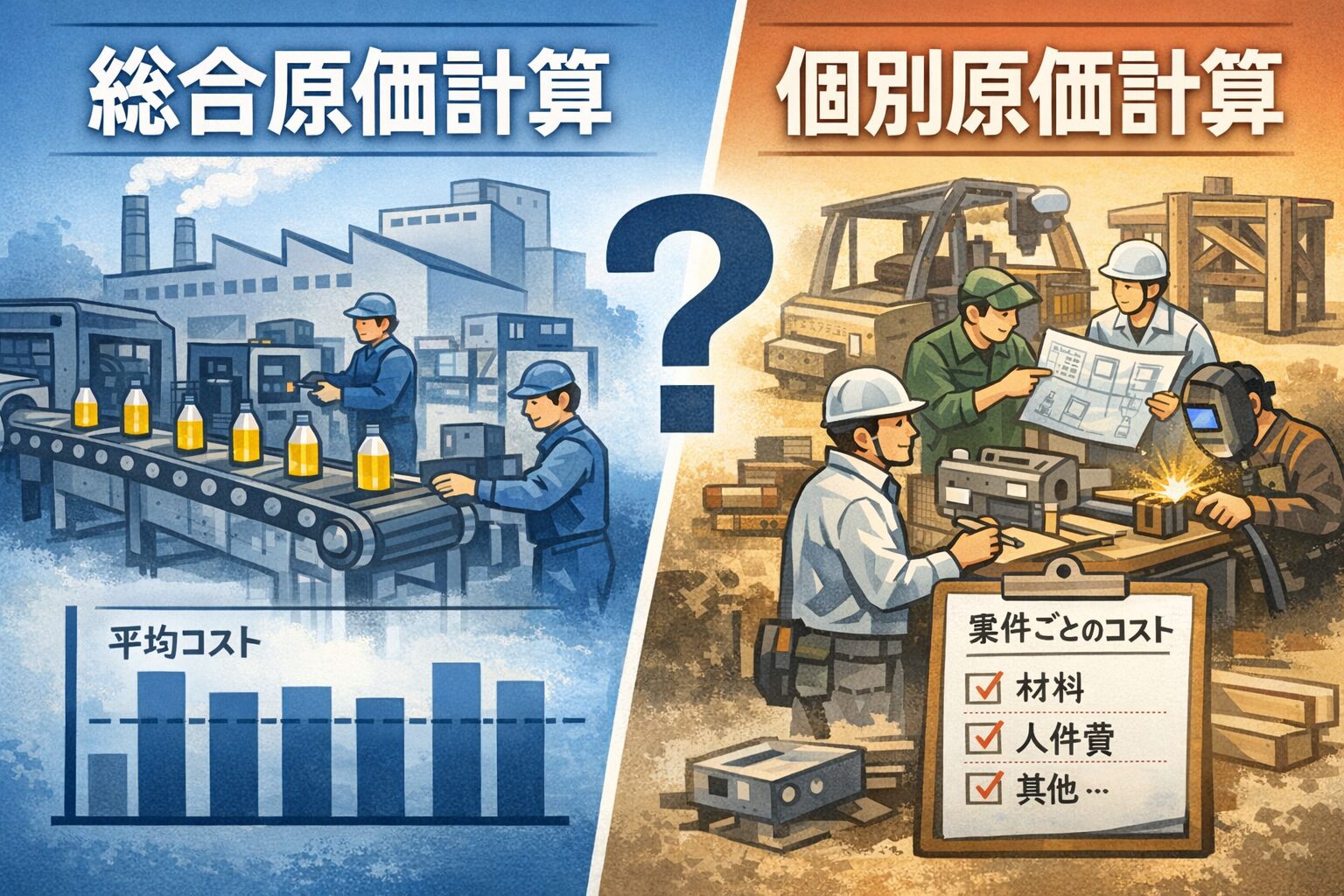 総合原価計算と個別原価計算の比較